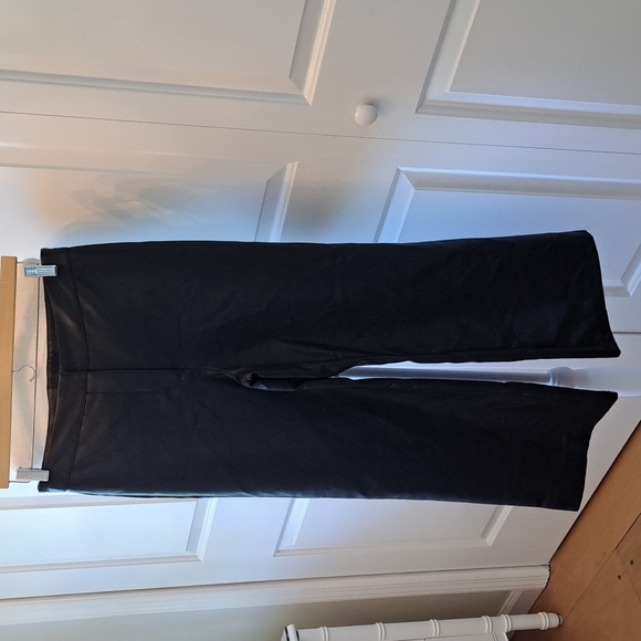 bagatelle Pants - NWOT Bagatelle Womens Faux Black Leather Wide Leg Hugh Rise Crop Pants S-M